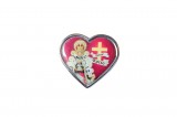 4. Pin base corazón con pegatina más gota resina.